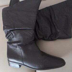 Worthington Brown Slouch Leather Boots Size 7.5M
